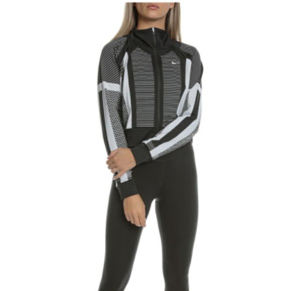 Nike Pro Cropped Knit Zip Up Jacket High Neck - Picture 2 of 14